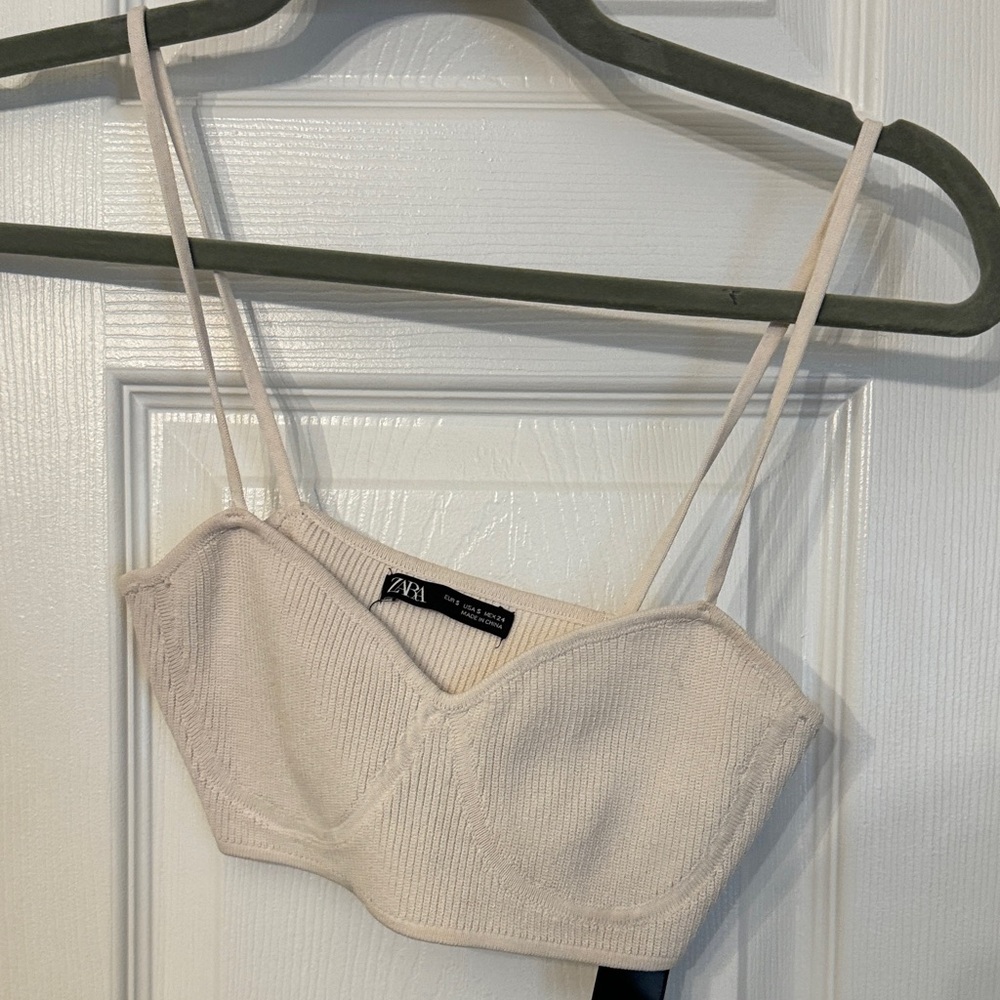 Zara Beige Knit Bralette